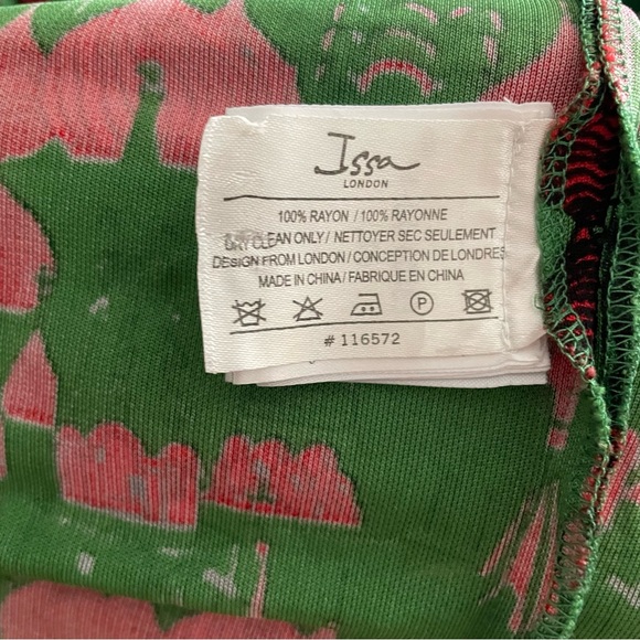 Issa London Green Red Print Dress Size 2 - Picture 9 of 9